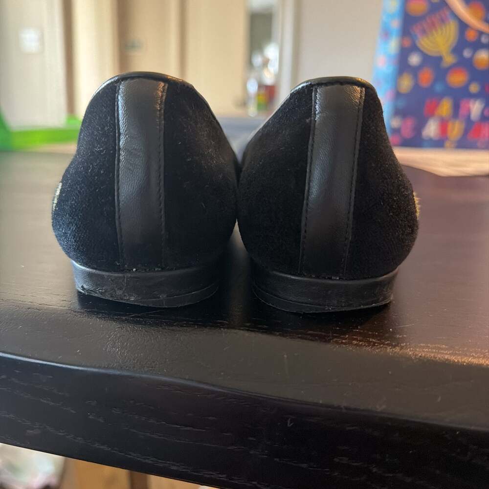 Jon Josef black velvet slip on embroidered shoes flats tassels size 7 - Picture 8 of 8